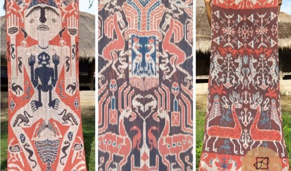 Some weave creations from Prailiu Weavers, including Hinggi Kombu, Lawu, etc from East Sumba