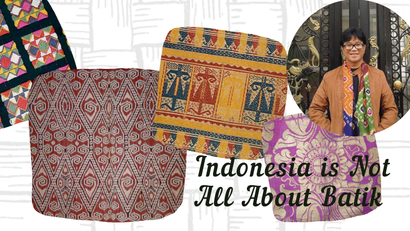 Poster of Lewa Pardomuan Textile event with aNERDgallery, Indonesia is not all about batik.
