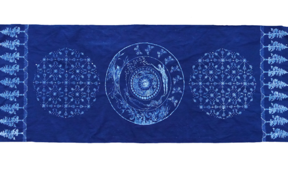 I'll Tye My Cloth To Your Cloth, one of Sonja Dahl's creations involving indigo.