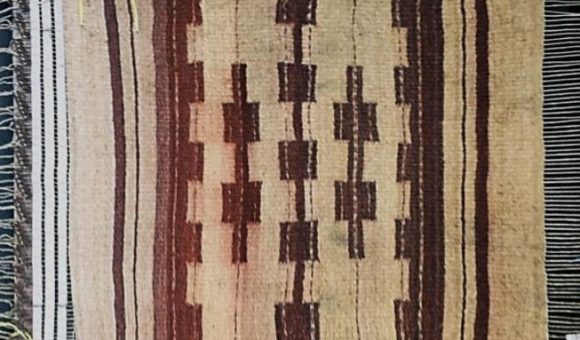 Bamboo linen weave dyed with mahogany dye extract.